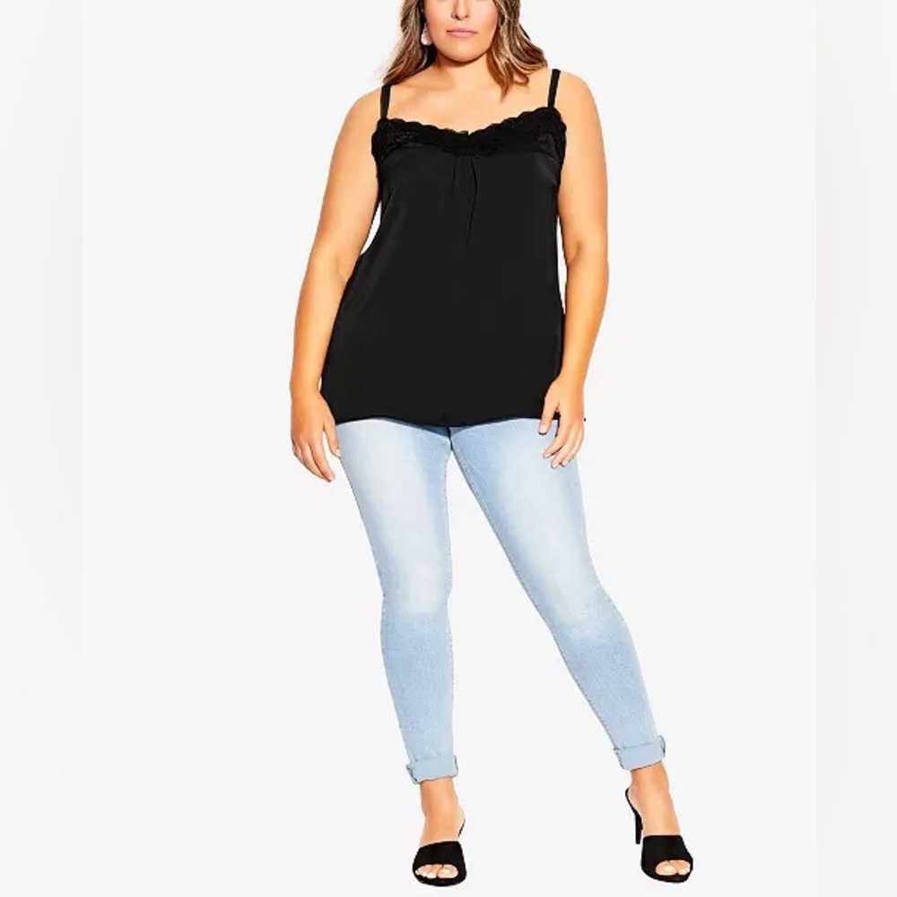 CITY CHIC BUDDING ROMANCE LACE TRIM CAMI ❤️IN STORES❤️